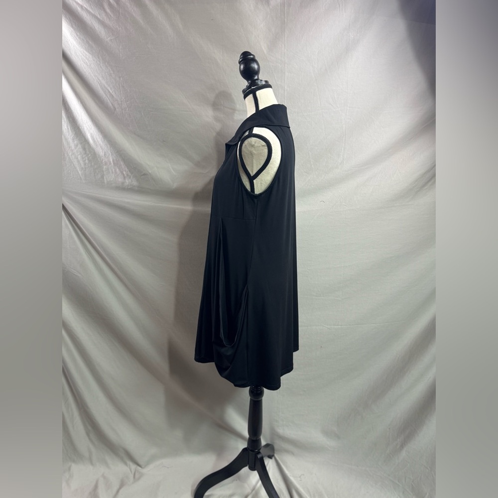 Lavena Draped Dress With Pockets Black Size S - Picture 3 of 4